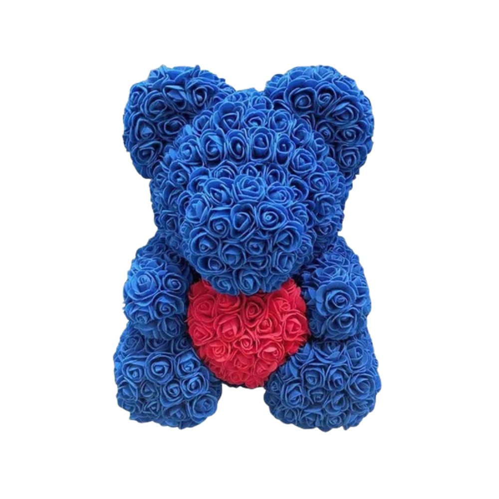 Ourson en Rose - Coeur Bleu PurCoeur