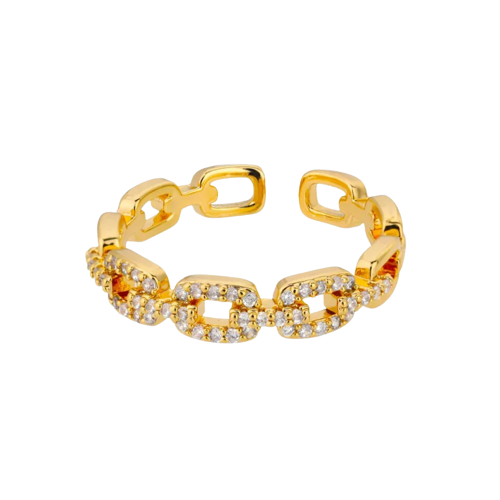 Bague en or motif maillon