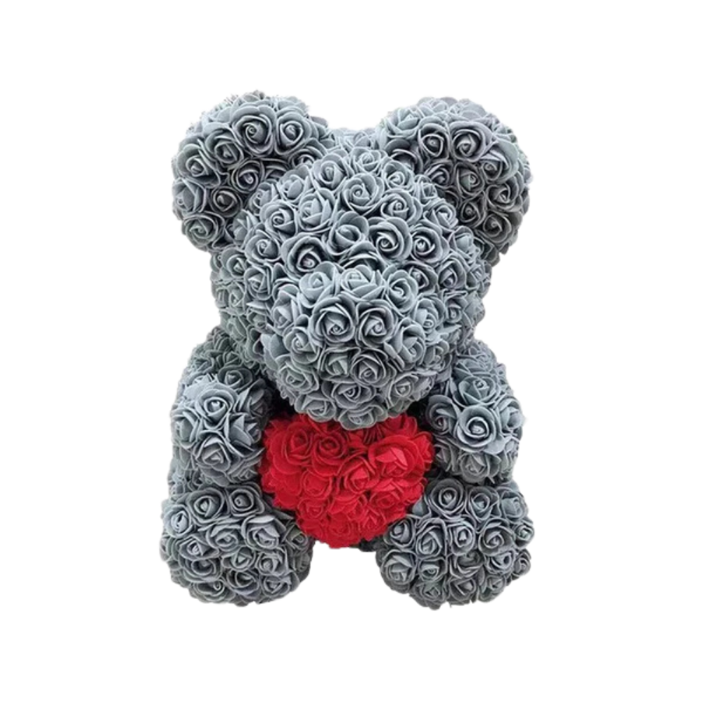 Ourson en Rose - Coeur Gris PurCoeur