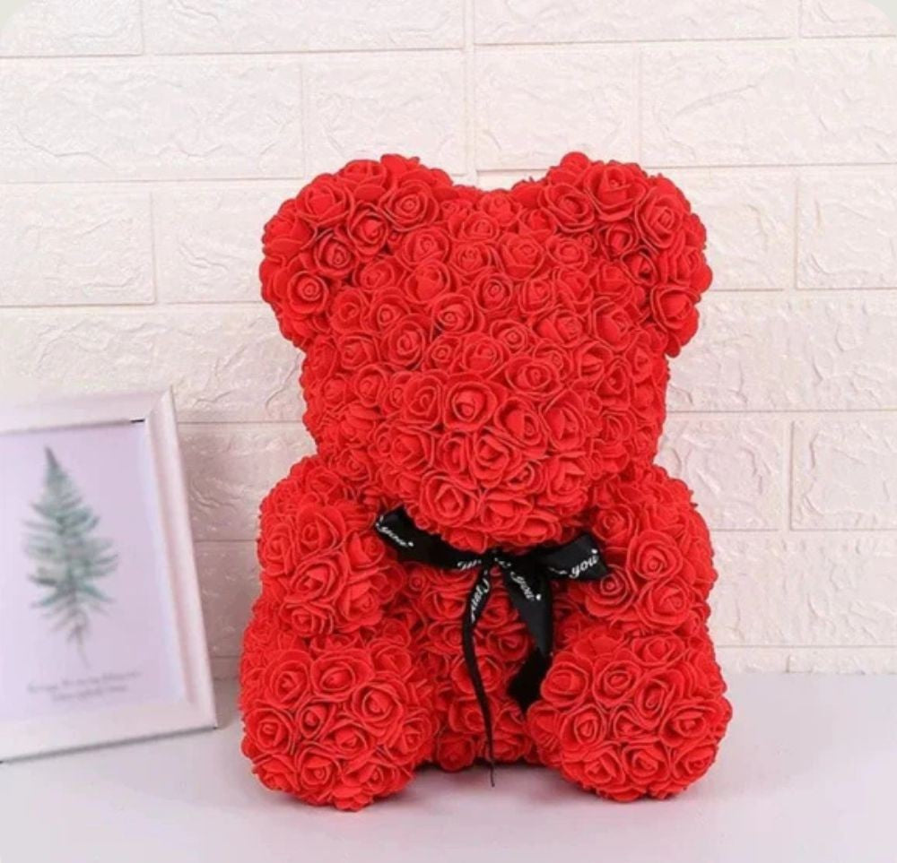 Ourson en Rose 40cm - Rouge PurCoeur