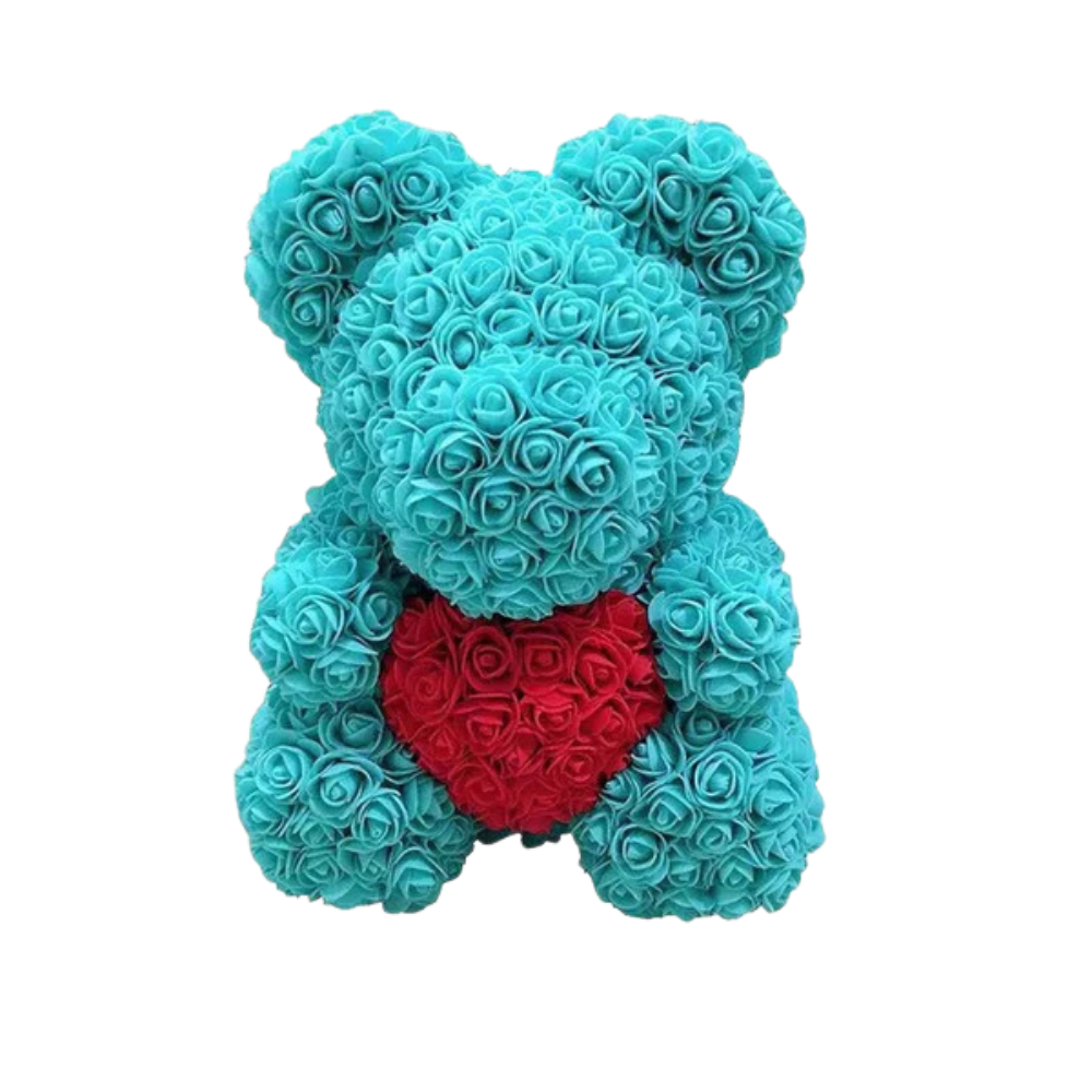 Ourson en Rose - Coeur Turquoise PurCoeur