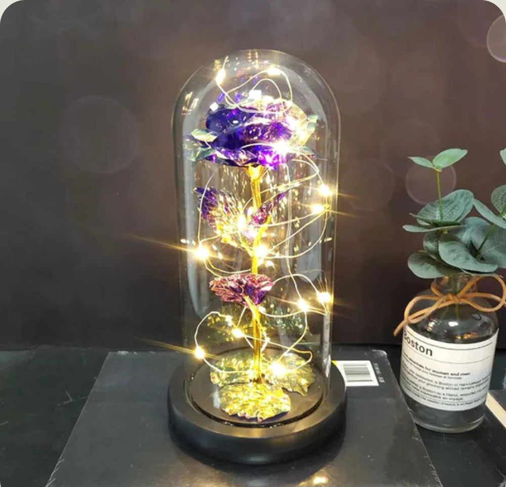 Rose Eternelle en verre - Violet PurCoeur
