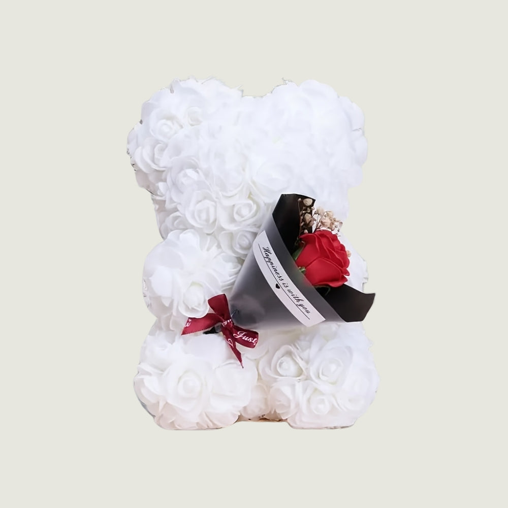 Ourson en Rose - Bouquet Blanc PurCoeur