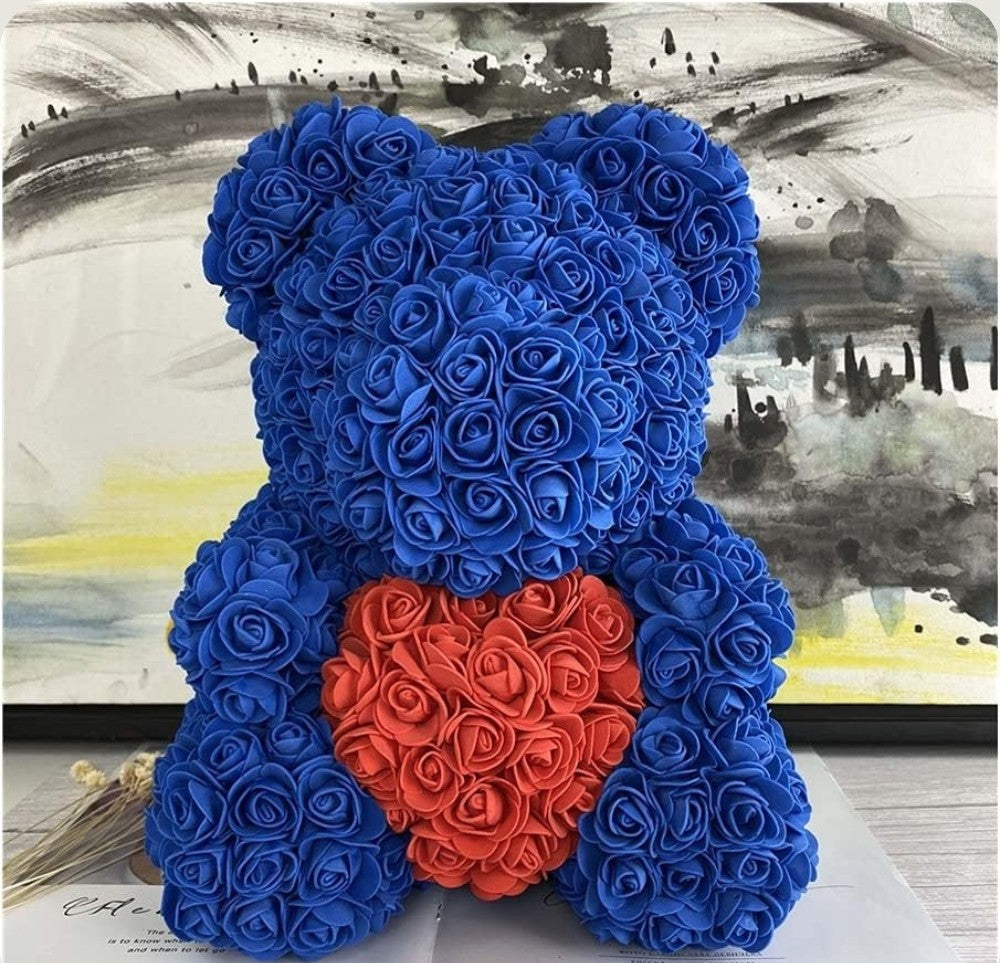 Ourson en Rose - Coeur Bleu PurCoeur