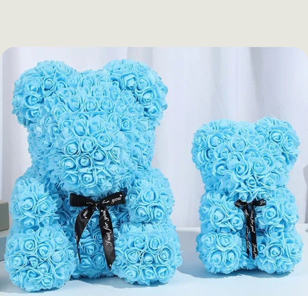Ourson en Rose 40cm - Bleu clair PurCoeur