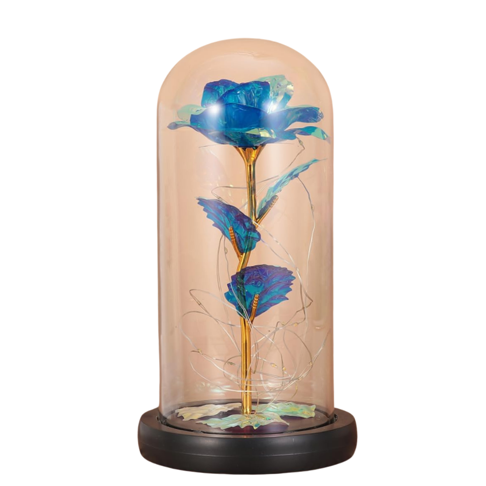 Rose Eternelle en verre - Bleu PurCoeur