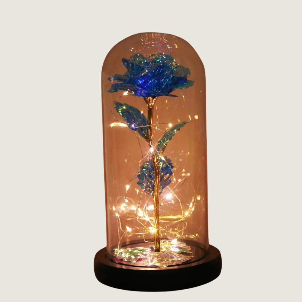Rose Eternelle en verre - Bleu PurCoeur