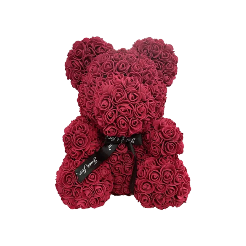 Ourson en Rose 40cm - Bordeau PurCoeur