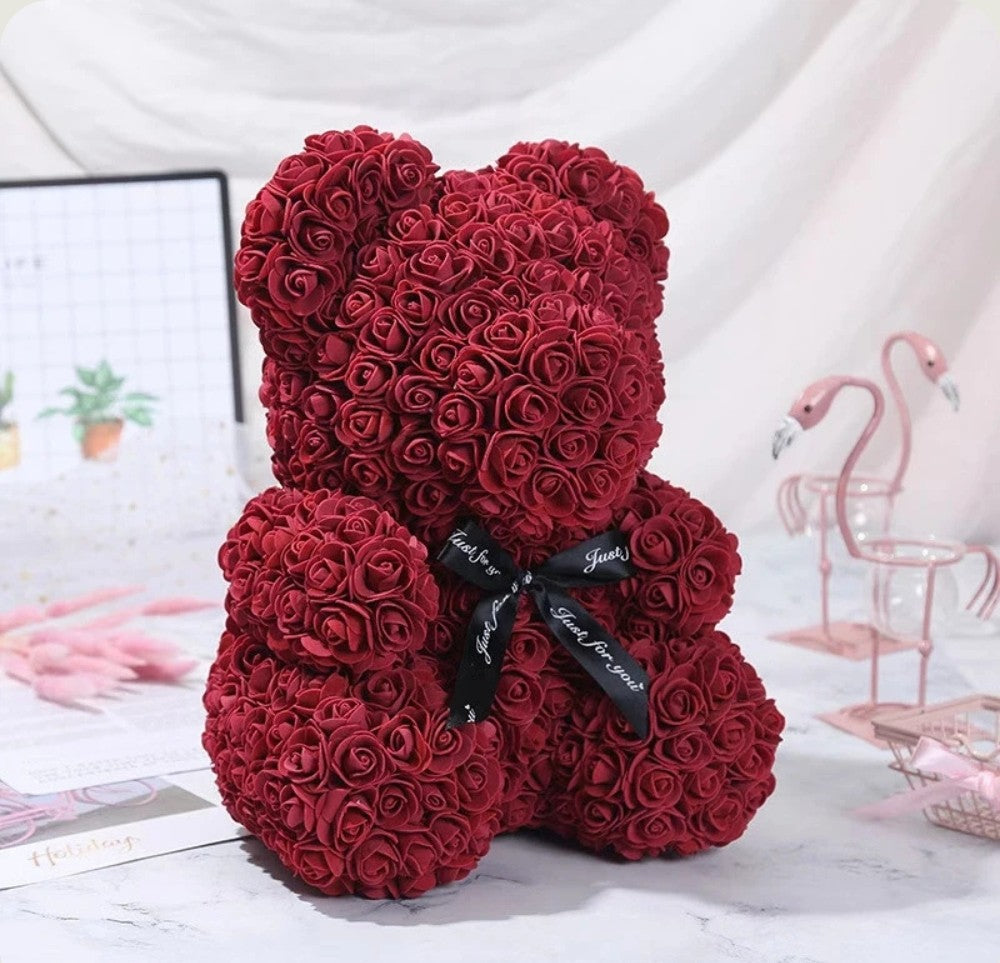 Ourson en Rose 40cm - Bordeau PurCoeur