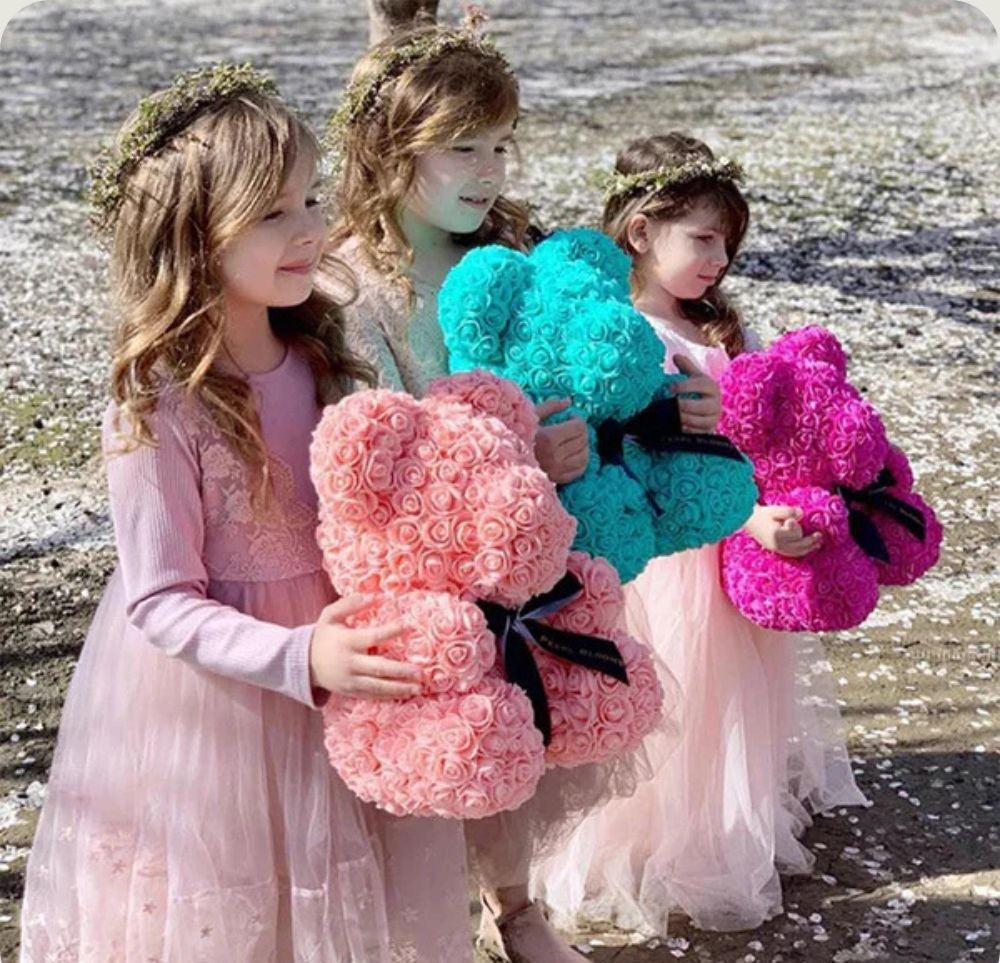 Ourson en Rose 40cm - Turquoise PurCoeur