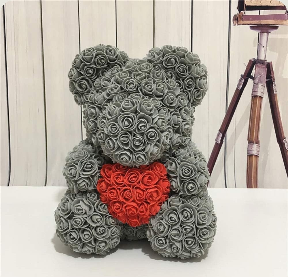 Ourson en Rose - Coeur Gris PurCoeur