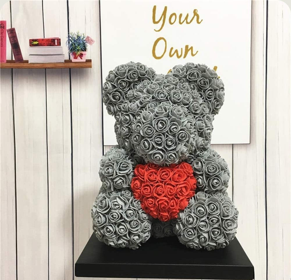Ourson en Rose - Coeur Gris PurCoeur