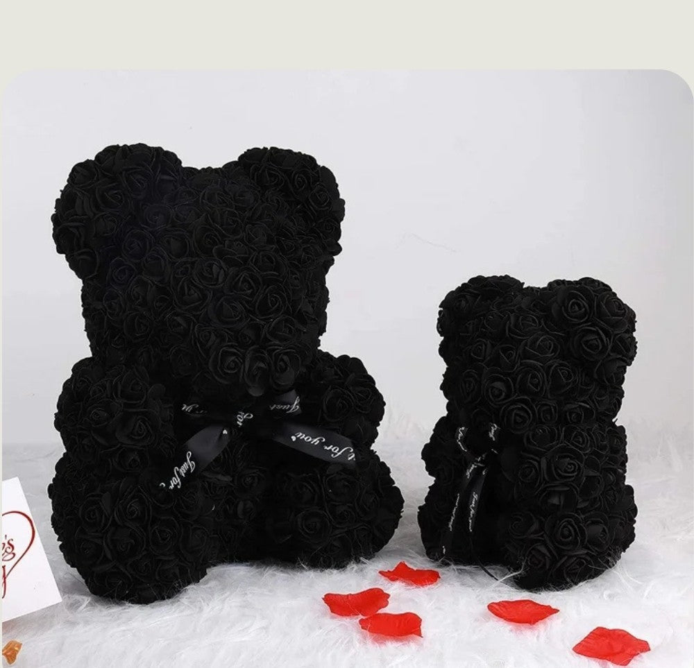 Ourson en Rose 40cm - Noir PurCoeur