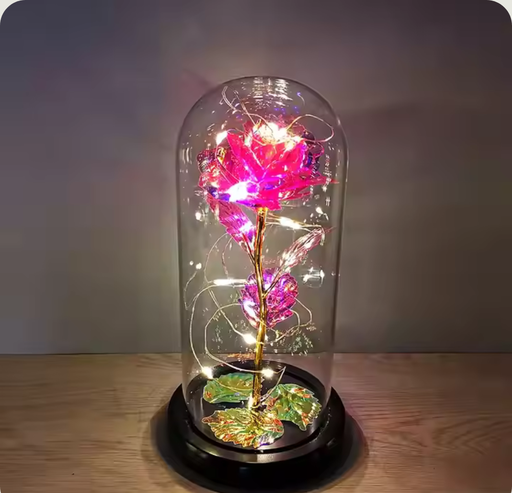 Rose Eternelle en verre - Rose PurCoeur