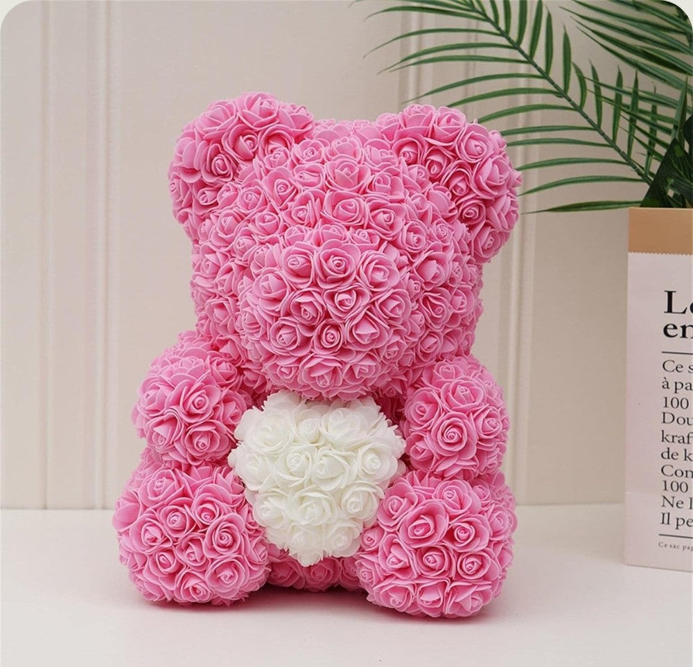 Ourson en Rose 40cm - Coeur Rose PurCoeur