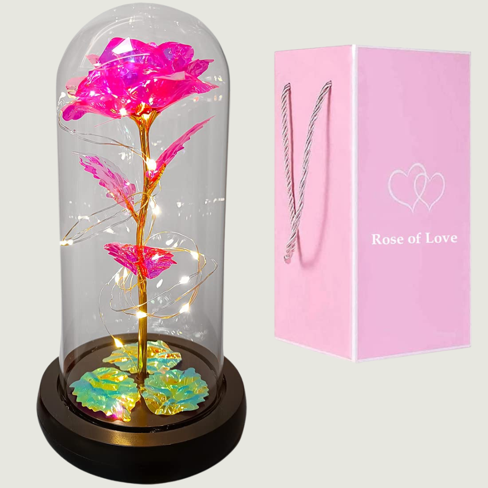 Rose Eternelle en verre - Rose PurCoeur