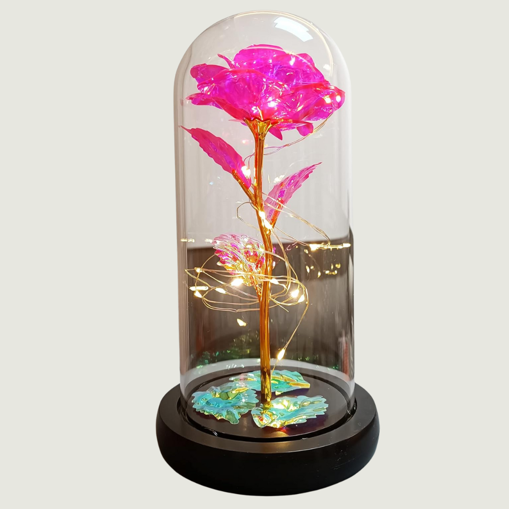 Rose Eternelle en verre - Rose PurCoeur