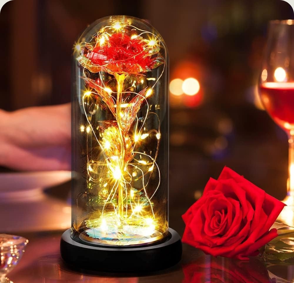 Rose Eternelle en verre - Rouge PurCoeur