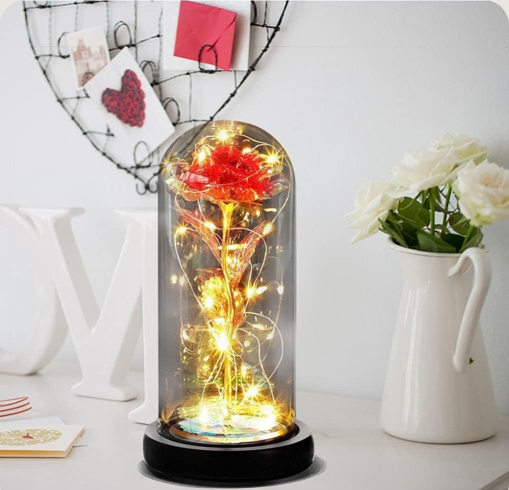 Rose Eternelle en verre - Rouge PurCoeur