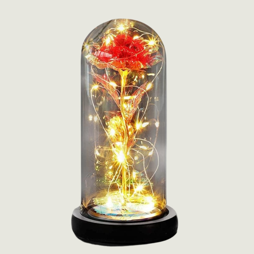 Rose Eternelle en verre - Rouge PurCoeur