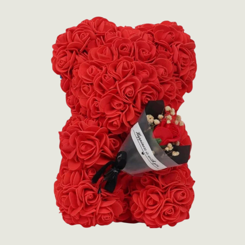Ourson en Rose - Bouquet Rouge PurCoeur