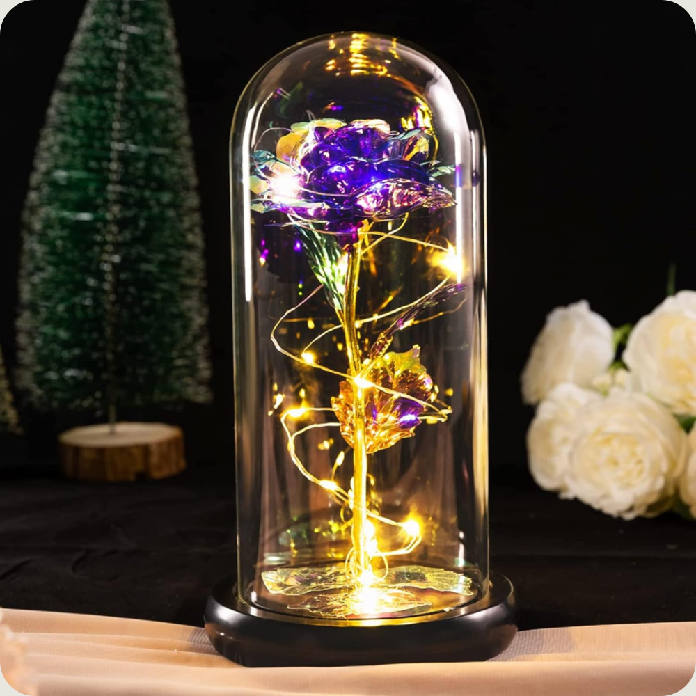 Rose Eternelle en verre - Violette PurCoeur