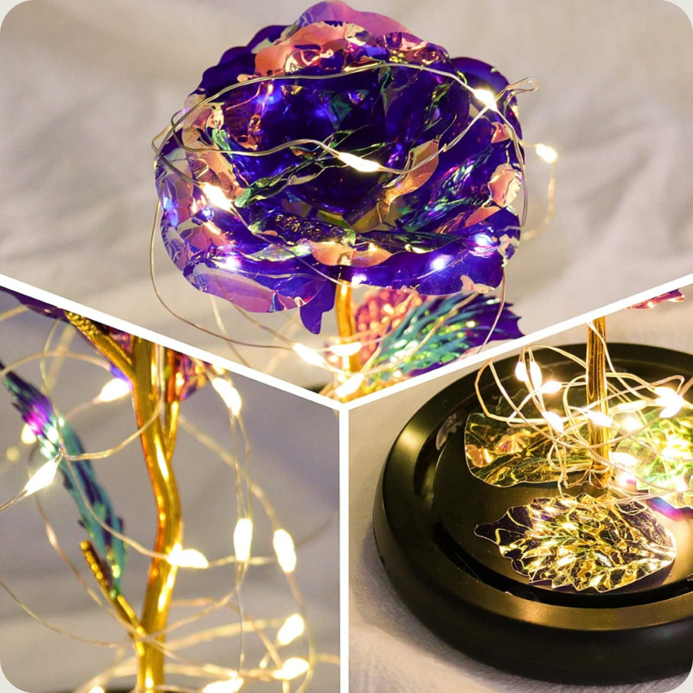 Rose Eternelle en verre - Violette PurCoeur