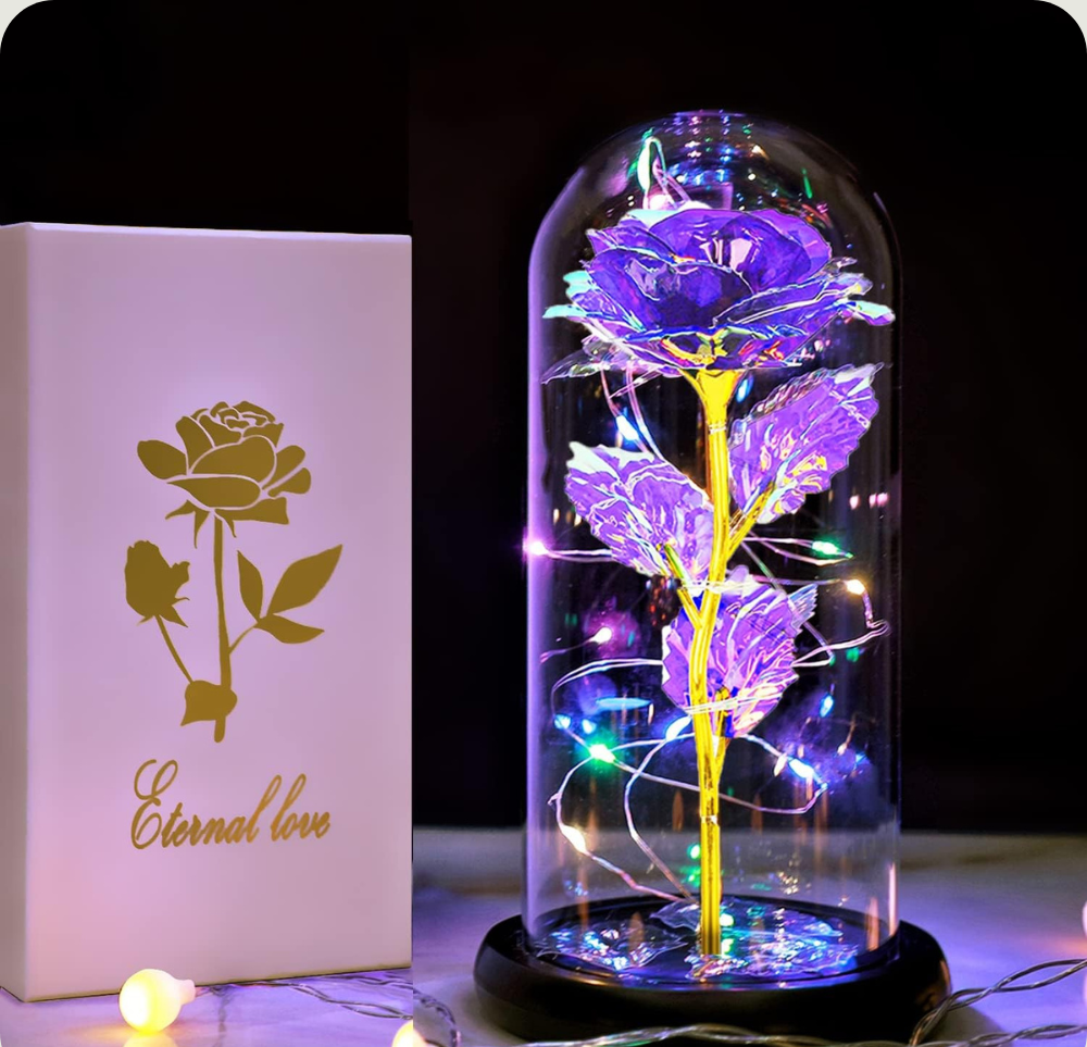 Rose Eternelle en verre - Violette PurCoeur
