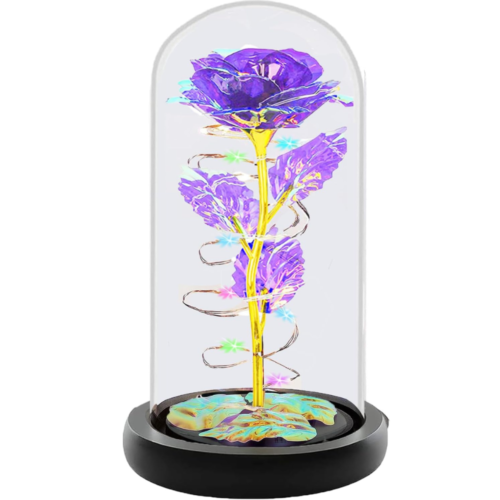 Rose Eternelle en verre - Violette PurCoeur