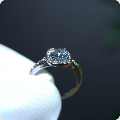 Bague en argent avec gros dimant