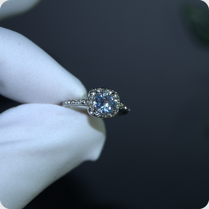 Bague en argent Sterling et gros diamant