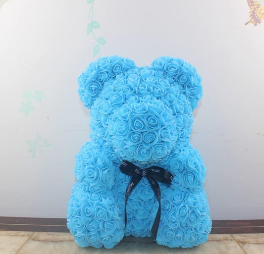Ourson en Rose 40cm - Bleu clair PurCoeur