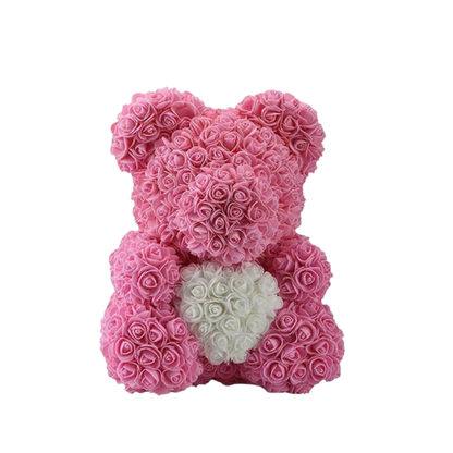 Ourson en Rose 40cm - Coeur Rose PurCoeur