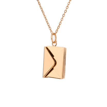 Collier Pendentif Enveloppe – Or rose