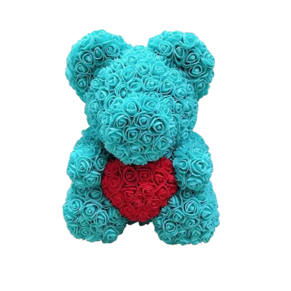 Ourson en Rose - Coeur Turquoise PurCoeur