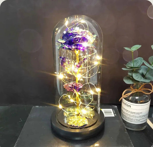 Rose Eternelle en verre - Violet PurCoeur