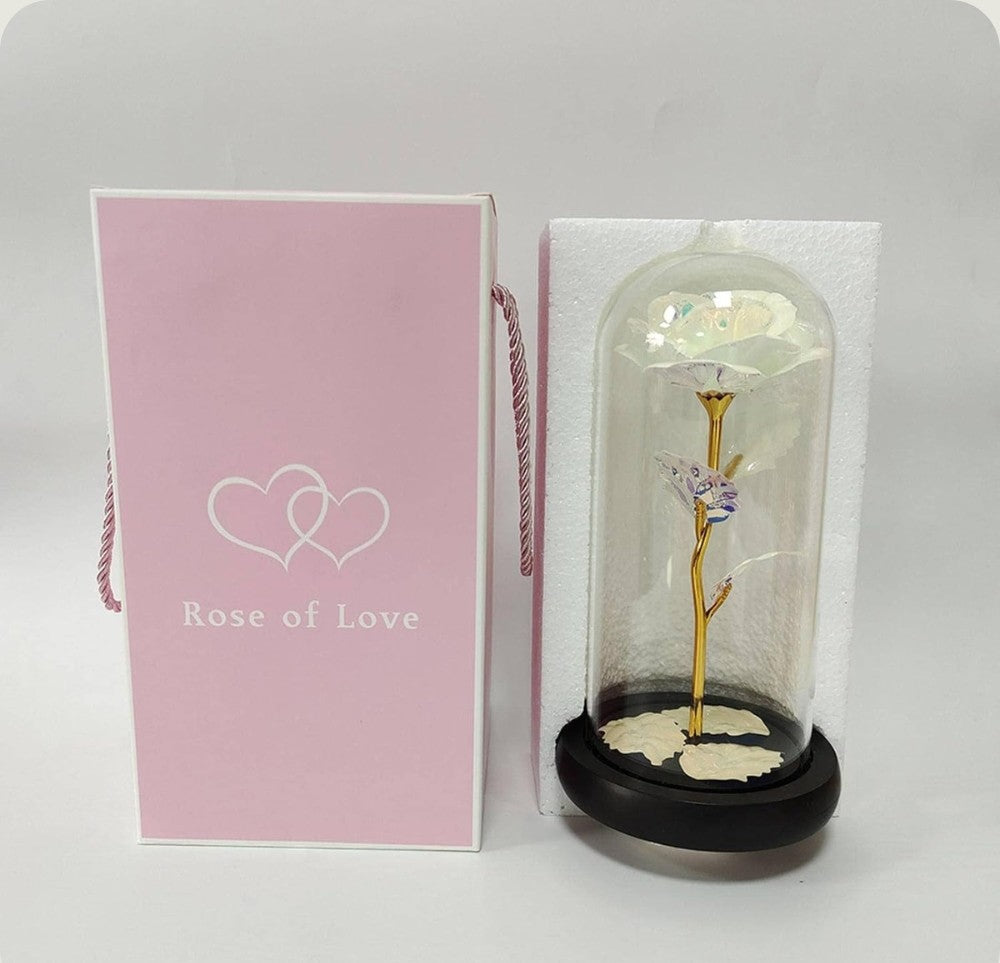 Rose Eternelle en verre - Galaxie PurCoeur
