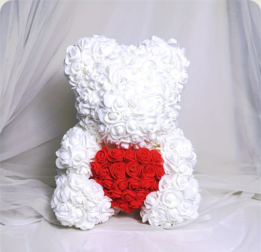 Ourson en Rose - Coeur Blanc PurCoeur