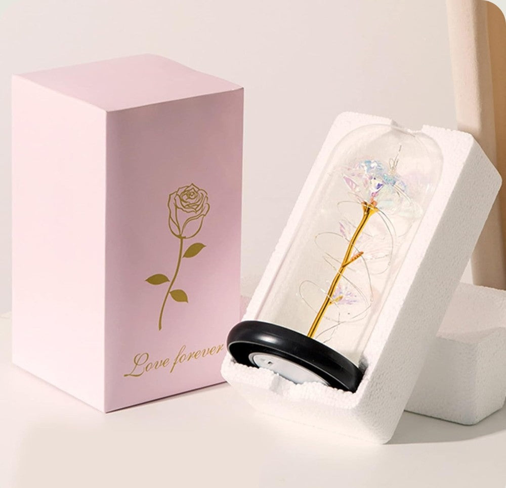 Rose Eternelle en verre - Galaxie PurCoeur
