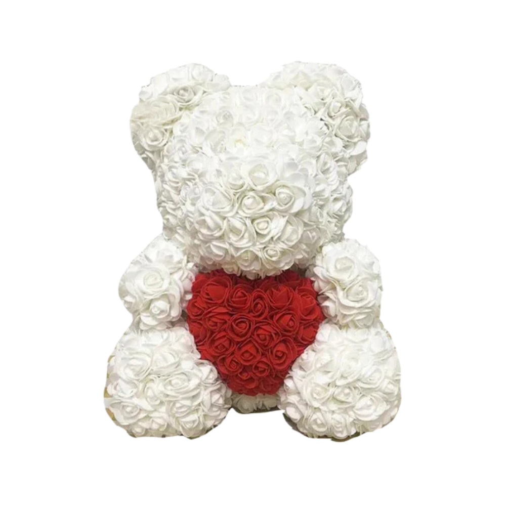 Ourson en Rose 40cm - Coeur Blanc PurCoeur