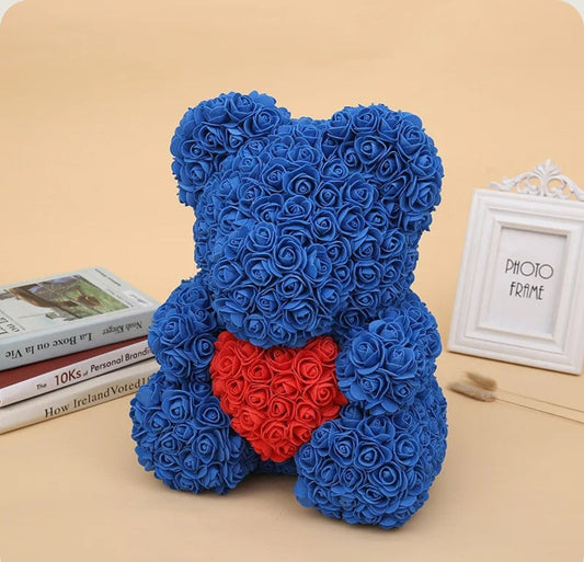 Ourson en Rose - Coeur Bleu PurCoeur