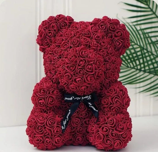 Ourson en Rose 40cm - Bordeau PurCoeur