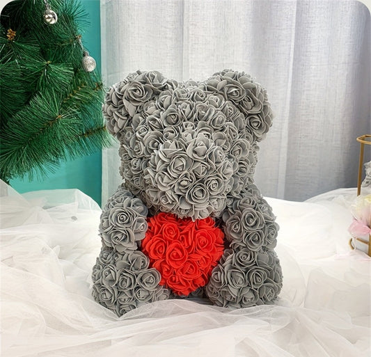 Ourson en Rose - Coeur Gris PurCoeur