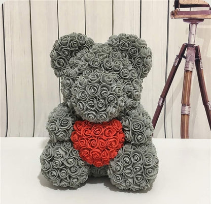 Ourson en Rose - Coeur Gris PurCoeur