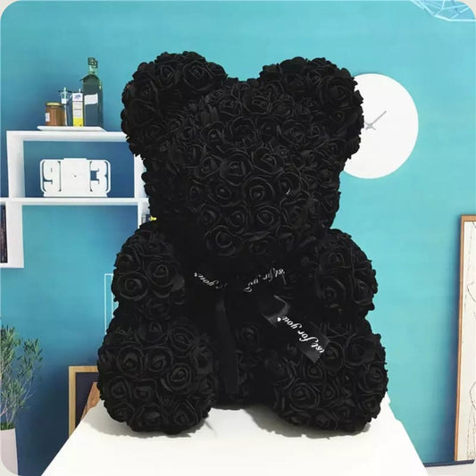 Ourson en Rose 40cm - Noir PurCoeur