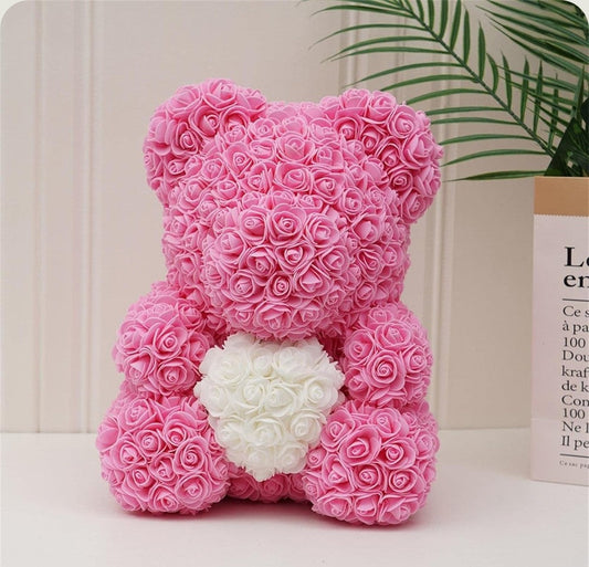 Ourson en Rose 40cm - Coeur Rose PurCoeur