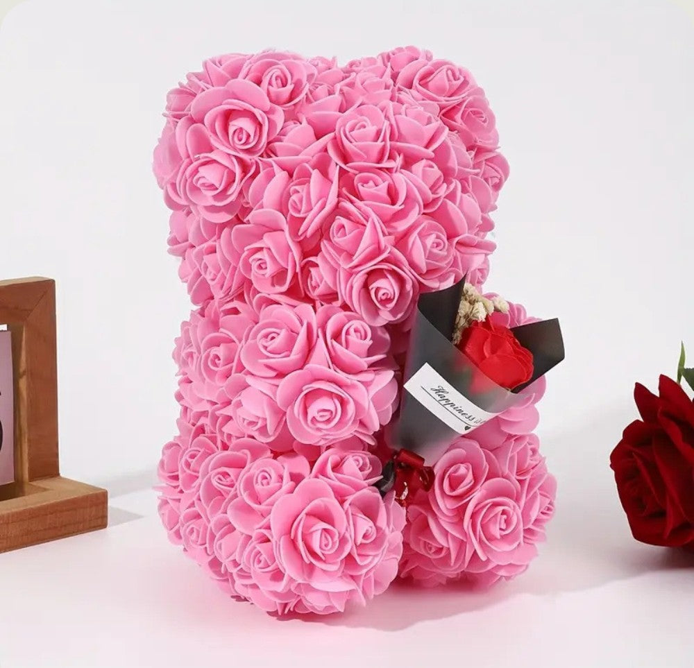 Ourson en Rose - Bouquet Rose PurCoeur