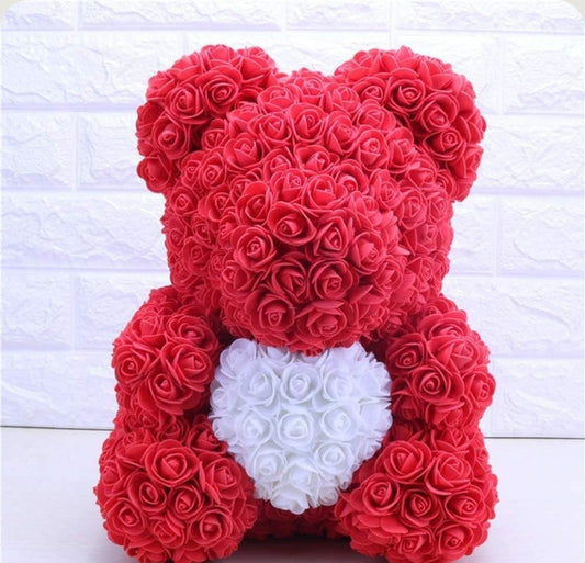 Ourson en Rose 40cm - Coeur Rouge PurCoeur