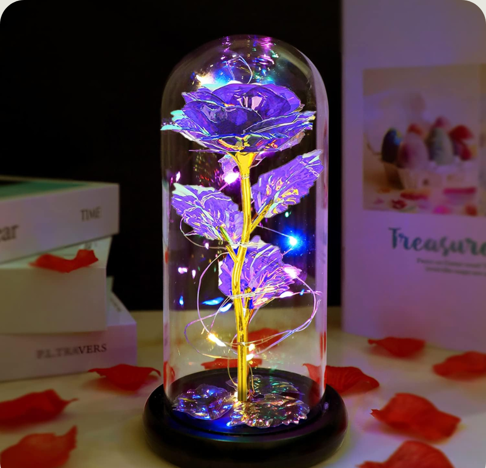Rose Eternelle en verre - Violette PurCoeur